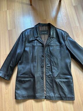 Mens Casa Blanca 100% genuine leather jacket size medium dark brown.